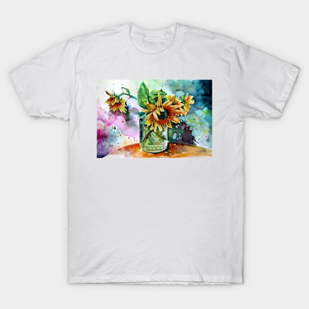 Sunflower still life T-Shirt by kovacsannabrigi